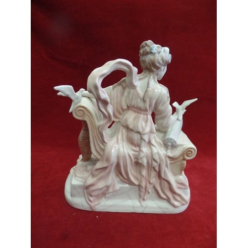 187 - LARGE WEDGWOOD PORCELAIN FIGURE 'CAPTIVATION' FROM THE CLASSICAL COLLECTION. HAND MODELLED AND DECOR... 