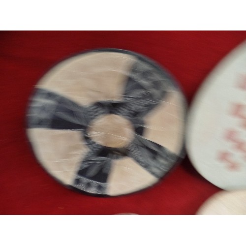 194 - AFRICAN SOAPSTONE COLLECTION. INCLUDES LIDDED DISH, 2 PLATES, AND A SOLITAIRE DISK.