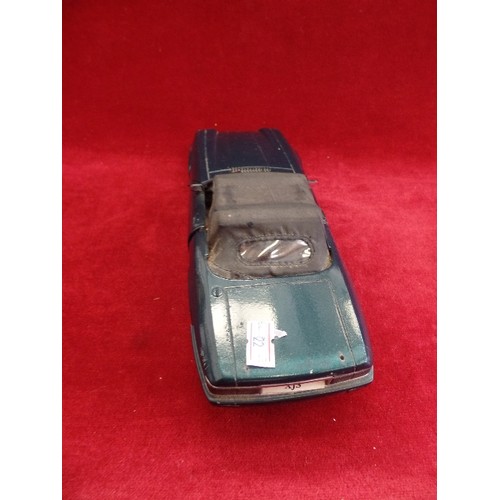 195 - LARGE CORGI SCALE MODEL JAGUAR SOFT-TOP CAR IN FORREST GREEN.