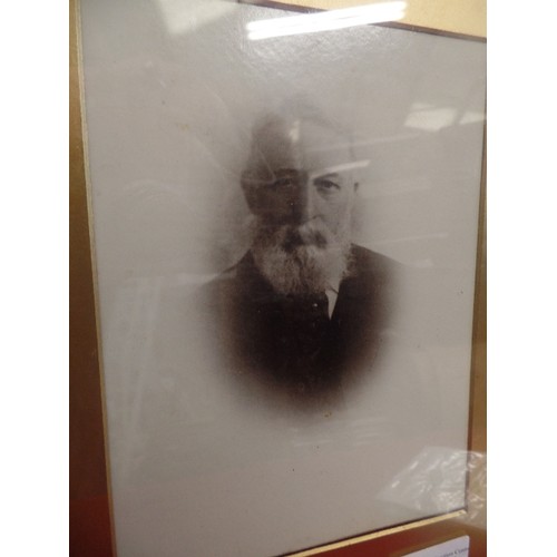 198 - PAIR OF VINTAGE GILT PHOTOGRAPH FRAMES WITH GLASS, CONTAINING SEPIA PHOTOGRAPHS.