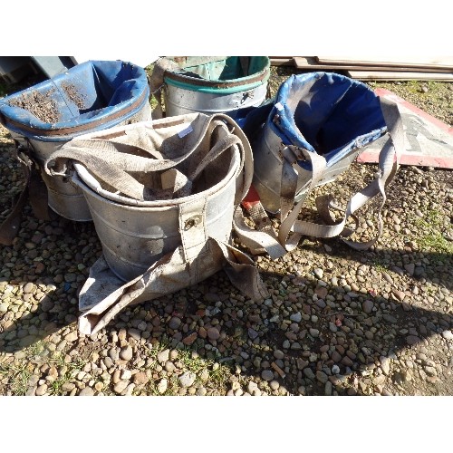 376 - 4 X ALUMINIUM & CANVAS FRUIT-PICKERS 'BASKET' WITH HARNESS.