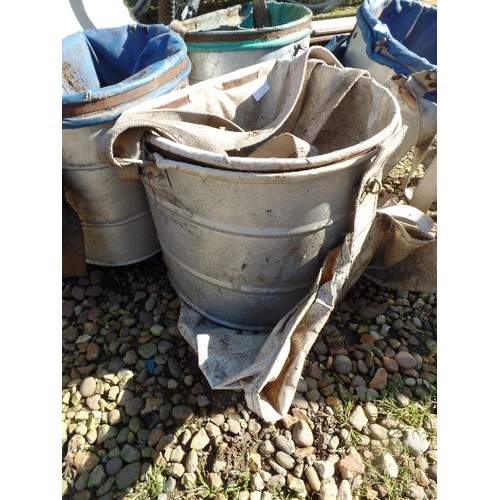 376 - 4 X ALUMINIUM & CANVAS FRUIT-PICKERS 'BASKET' WITH HARNESS.