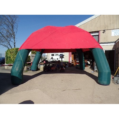 361 - VERY LARGE INFLATABLE GAZEBO, WITH 4 GIANT LEGS. TOGETHER WITH INFLATION GENERATOR UNIT ETC.