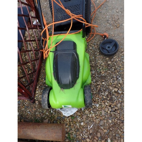 414 - 1000W ELECTRIC LAWNMOWER. GESLM-32E-ZB. WITH GRASS BOX. LIME GREEN.