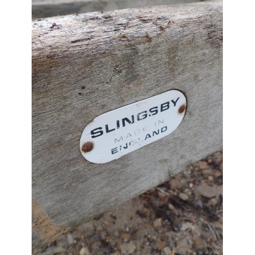 405 - 6 WHEELED HEAVY DUTY DOLLY, BY SLINGSBY. HEAVILY MADE WITH CAST IRON WHEELS.