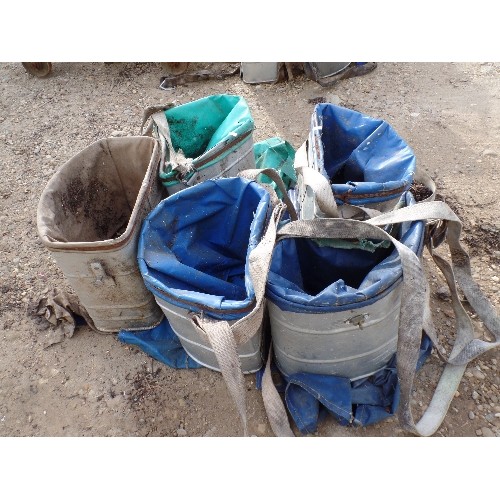 407 - 5 X ALUMINIUM & CANVAS FRUIT-PICKERS 'BASKET' WITH HARNESS.