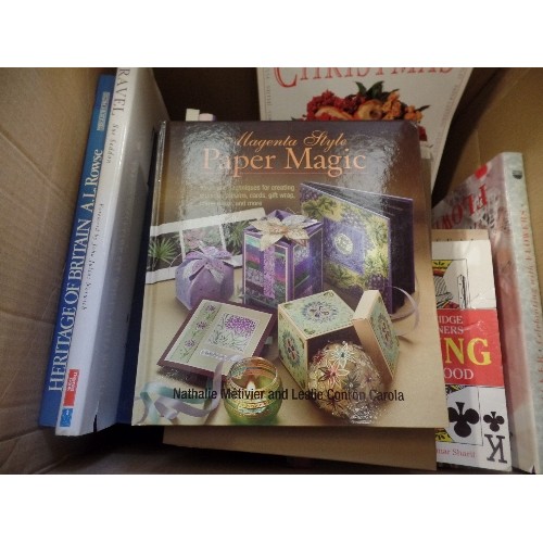 537 - LARGE BOX FULL OF GOOD QUALITY CRAFTING BOOKS. PAPER MAGIC, RAG DOLLS, CHRISTMAS WREATHS ETC