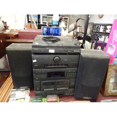 489 - PIONEER HIFI SYSTEM. STEREO TURNTABLE. CD DECK RECIEVER, STEREO TUNER, DOUBLE CASSETTE DECK, CD PLAY... 