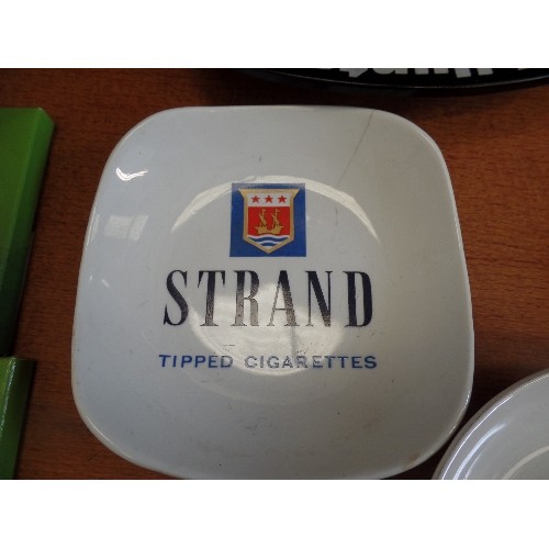 506 - 5 X BRANDED ADVERTISING PUB ASHTRAYS. PLAYERS WEIGHTS, EMBASSY, STRAND TIPPED CIGS, PLAYERS, HUNTS M... 