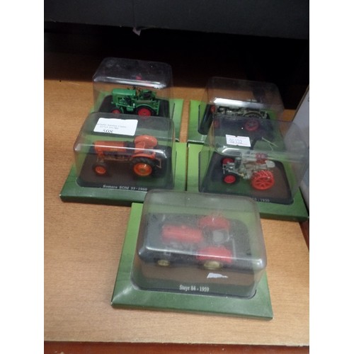 508 - COLLECTION OF 5 BOXED HACHETTE PARTWORKS DIE-CAST TRACTORS.