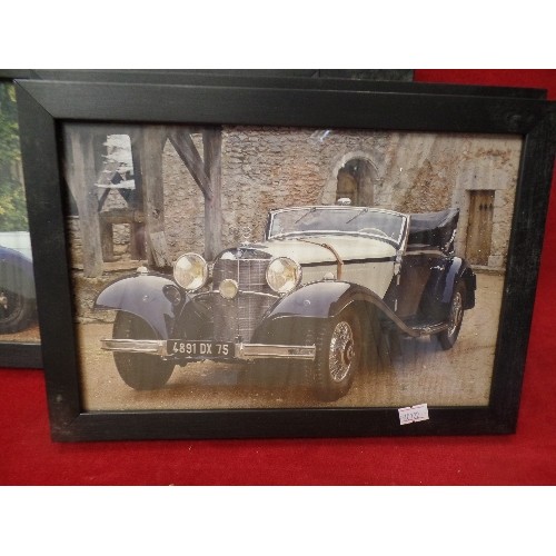 482 - SET OF 8 FRAMED/GLAZED CLASSIC CAR PHOTOGRAPHS.