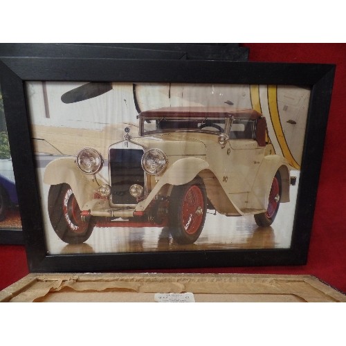 482 - SET OF 8 FRAMED/GLAZED CLASSIC CAR PHOTOGRAPHS.