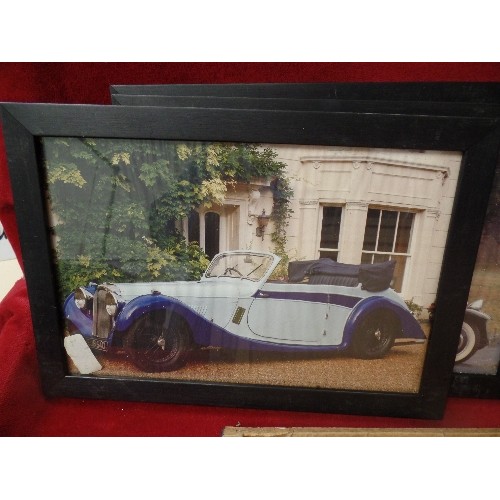 482 - SET OF 8 FRAMED/GLAZED CLASSIC CAR PHOTOGRAPHS.