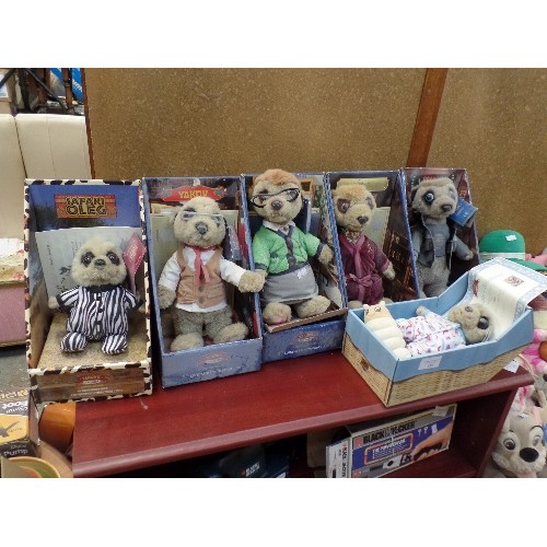 718 - 6 X COMPARE THE MARKET MEERKATS. ORIGINAL BOXES,  WITH CERTS OF AUTH.