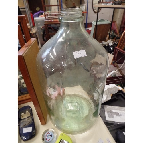 621 - LARGE VINTAGE CARBOY. 60CM H