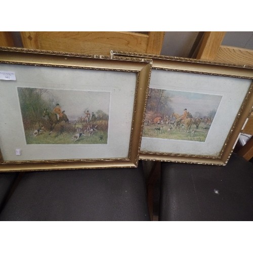 661 - A PAIR OF FOX-HUNT THEMED PICTURES. FRAMED/GLAZED.