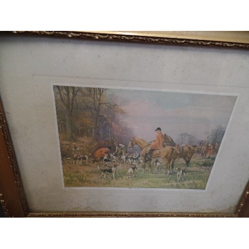 661 - A PAIR OF FOX-HUNT THEMED PICTURES. FRAMED/GLAZED.