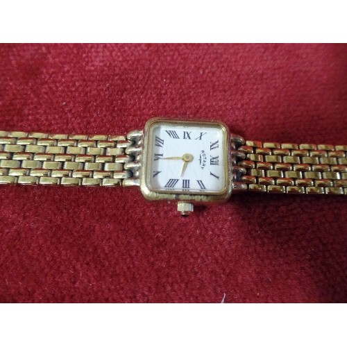 42 - GOLD METAL LADIES ROTARY WATCH