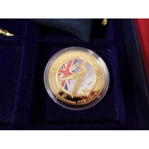 13 - SET OF 3 BATTLE OF BRITAIN 75TH ANNIVERARY CROWN COLLECTION LAYERED IN 24CT GOLD