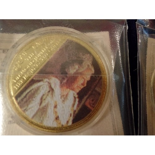 15 - SET OF 3 DIAMOND JUBILEE GOLD PLATED PROOF COINS