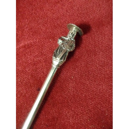 35 - SILVER HALLMARKED SPOON WITH RELIGIOUS FIGURE HANDLE