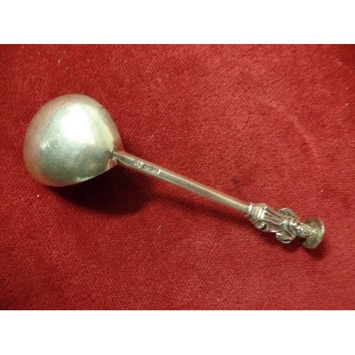 35 - SILVER HALLMARKED SPOON WITH RELIGIOUS FIGURE HANDLE