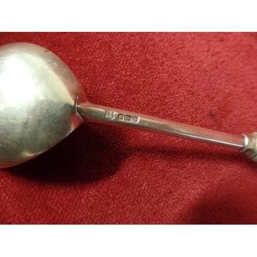 35 - SILVER HALLMARKED SPOON WITH RELIGIOUS FIGURE HANDLE