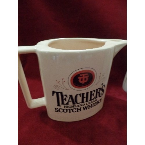 84 - 3 X BRANDED WHISKY JUGS. INC A WADE/PDM TEACHERS, ALSO A JOHNNIE WALKER & BLACK PRINCE.