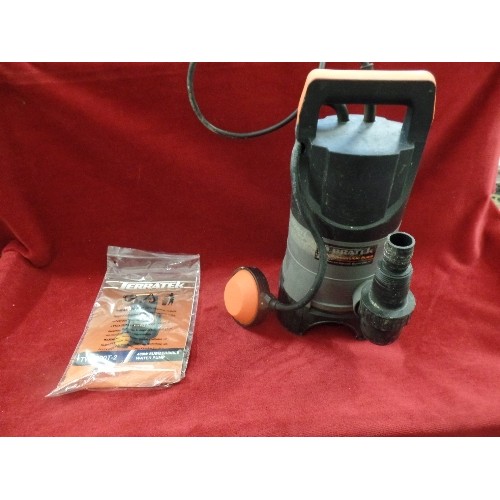 171 - TERRATEK SUBMERSIBLE WATER PUMP. 400W. TWP400T-2. WITH USER MANUAL.