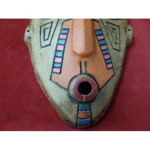 222 - PAINTED CERAMIC MASK. WALL DECORATION.