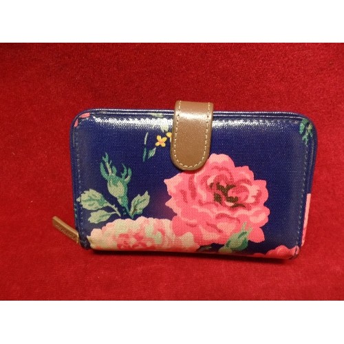 257 - CATH KIDSTON PURSE. FLORAL OILED FABRIC. NEW CONDITION.