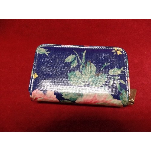 257 - CATH KIDSTON PURSE. FLORAL OILED FABRIC. NEW CONDITION.