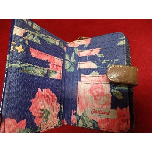 257 - CATH KIDSTON PURSE. FLORAL OILED FABRIC. NEW CONDITION.