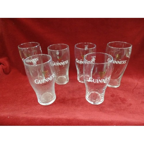 446 - SET OF 6 GUINNESS BRANDED PINT GLASSES.