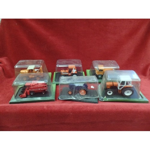 569 - COLLECTION OF 6 BOXED HACHETTE PARTWORKS DIE-CAST TRACTORS.