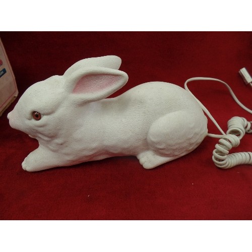 571 - BOXED WHITE RABBIT PHONE. MODEL RF-8008