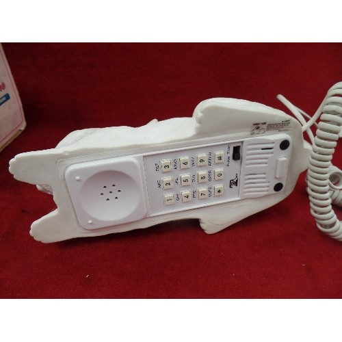 571 - BOXED WHITE RABBIT PHONE. MODEL RF-8008