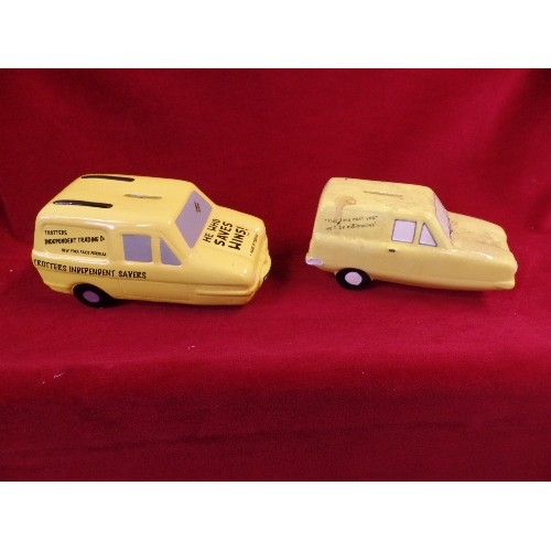 629 - 2 X CERAMIC 'ONLY FOOLS & HORSES' DEL TROTTERS 3 WHEELED VANS.