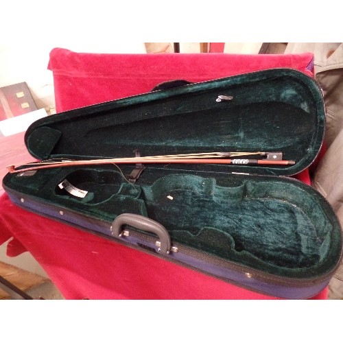 631 - VIOLIN CASE, AND BOW. NO VIOLIN