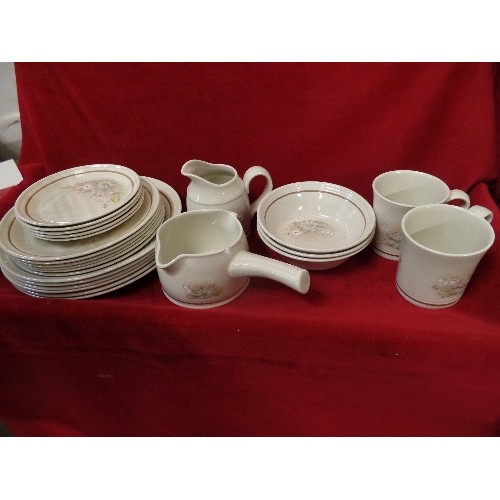 632 - ROYAL DOULTON LAMBETH-WARE FLORINDA PART DINNER SET.