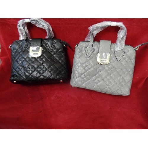 633 - 2 X BRAND-NEW VD STAR HANDBAGS, IN GREY AND BLACK.