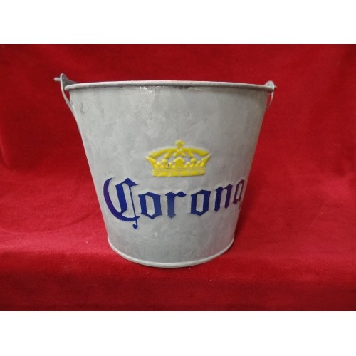 636 - GALVANISED CORONA BRANDED ICE BUCKET,