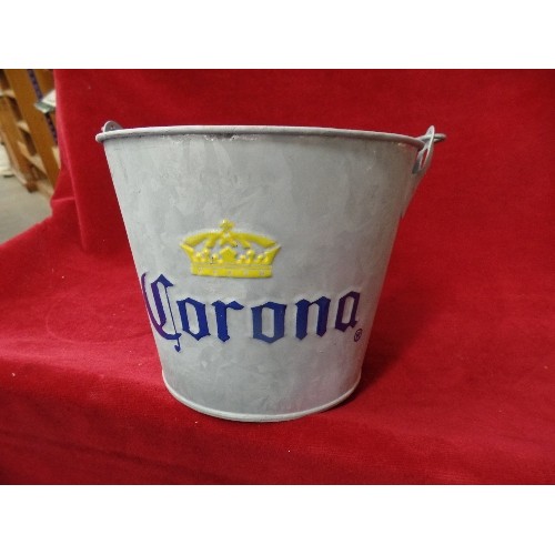 636 - GALVANISED CORONA BRANDED ICE BUCKET,