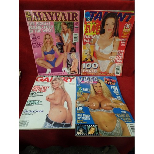 650 - LARGE QUANTITY OF GENTLEMENS MAGAZINES. GALLERY, MAYFAIR, LEG-SEX, LEG-ACTION, VOLUPTUOUS, D-CUP ETC... 