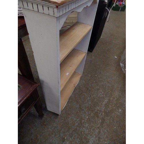 668 - PINE PAINTED KITCHEN SHELF UNIT.