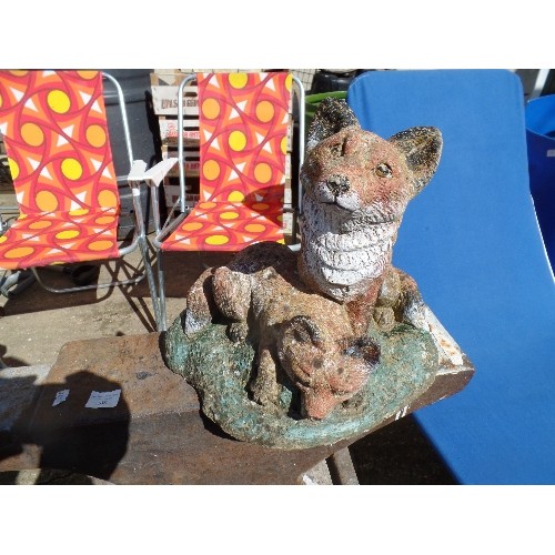 350A - FOX AND CUB GARDEN FIGURE