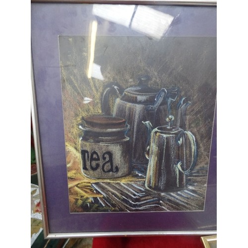 75 - THREE LATE 20TH CENTURY ORIGINAL PASTEL DRAWINGS - STILL LIVES BY S.N.A. WELLS, BRENTWOOD - ONE DATE... 
