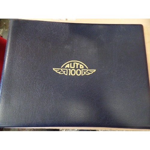 85 - STAMPS. AUTO 100, THE WORLDS GREATEST CAR COLLECTION. APPEARS TO BE COMPLETE SET. SPARE FOLDER ALSO.