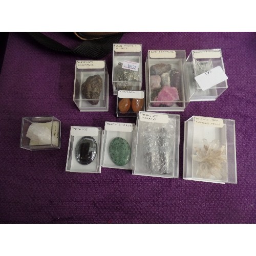 195 - GEMSTONES. INC MELANITE CHROME, IRON PYRITE & QUARTZ, HEMATITE MAGNETS, RUBY, SAPPHIRE ETC.