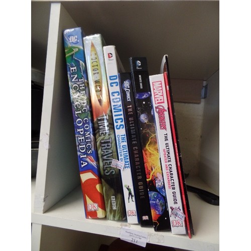 211 - 6 X LARGE DORLING KINDERSLEY BOOKS. INC DOCTOR WHO TIME TRAVELS, DCCOMICS, MARVEL AVENGERS ETC.